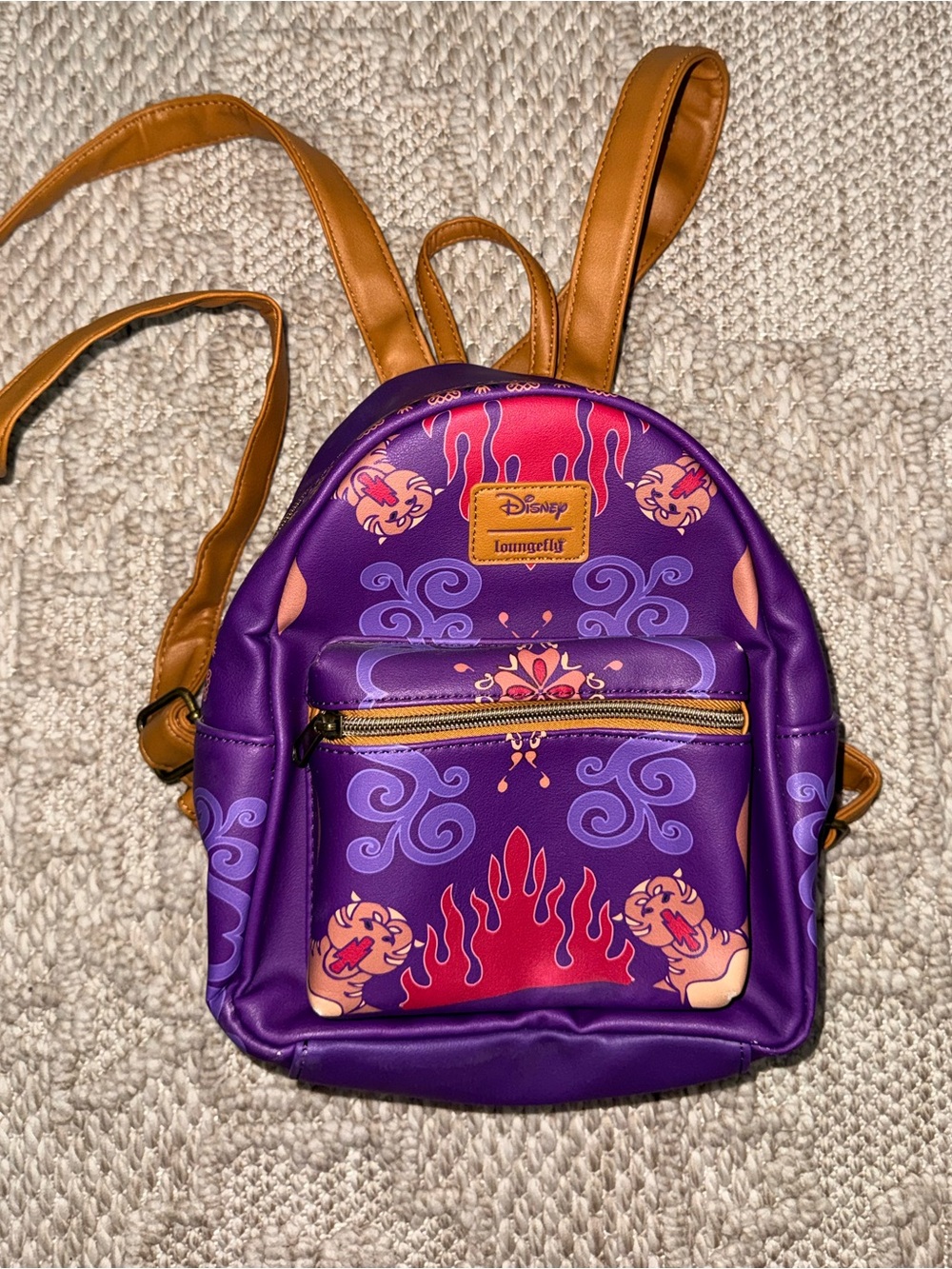 Loungefly Mini Backpack Disney Aladdin Magic Carpet Turkish Rug Purple Red Bag
